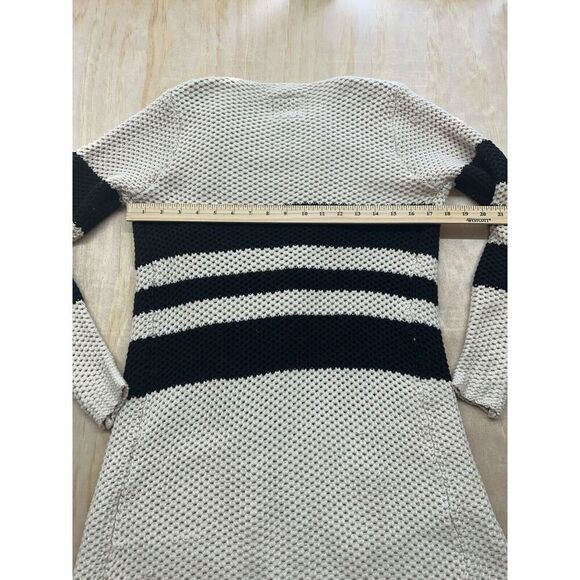 Chaser Cardigan Womens XS Ivory Black Long Sleeve Open Front Long Duster - Picture 6 of 6